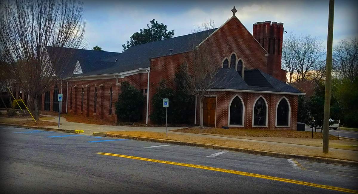 St Theresa's Church outside.