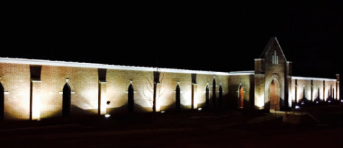 Evening outdoor lighting at Parish Live Center